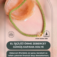 El İşçiliği Örme Zebercet Gümüş Kapama Kolye (SK:098)