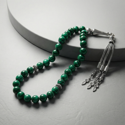 Malakit Doğal Taş Tesbih – 33’lük / 8 mm