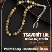 Tsavorit Lal Doğal Taş Tesbih 33lük - 8mm