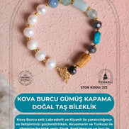Kova Burcu Gümüş Kapama Doğal Taş Bileklik (SK:272)