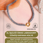 El İşçiliği Örme Labradorit Kapama Kolye (SK:116)