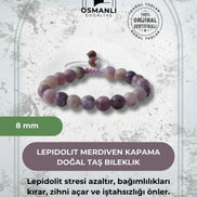Lepidolit 8mm Merdiven Kapama Doğal Taş Bileklik