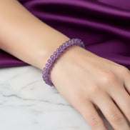 Ametist 3-4 mm Çift Sıra Doğal Taş Bileklik – Unisex El İşçiliği