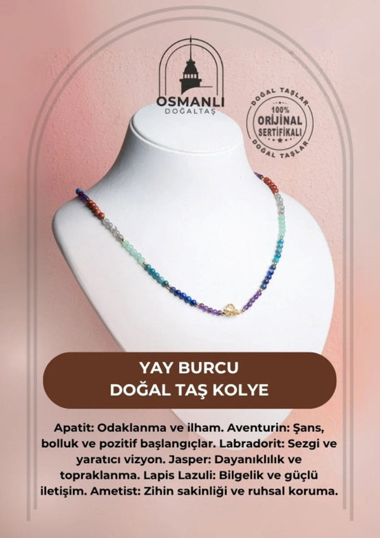 Yay Burcu Doğal Taş Kolye