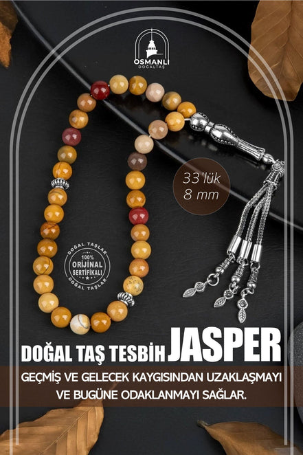 Jasper Doğal Taş Tesbih 33lük - 8mm