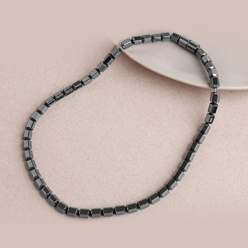 Hematit Doğal Taş Erkek Kolye – Özel Tasarım (50 cm)