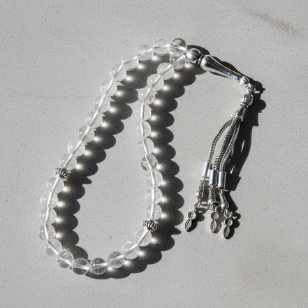 Kristal Kuvars Doğal Taş Tesbih – 33’lük / 8 mm