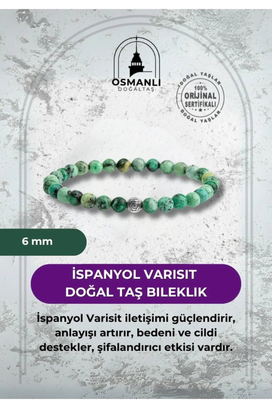 İspanyol Varisit 6mm Doğal Taş Bileklik
