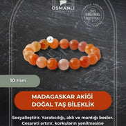Madagaskar Akiği 10mm Doğal Taş Bileklik