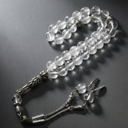 Kristal Kuvars Doğal Taş Tesbih – 8 mm Küre Kesim