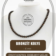 Bronzit 6 mm Dizi Doğal Taş Kolye