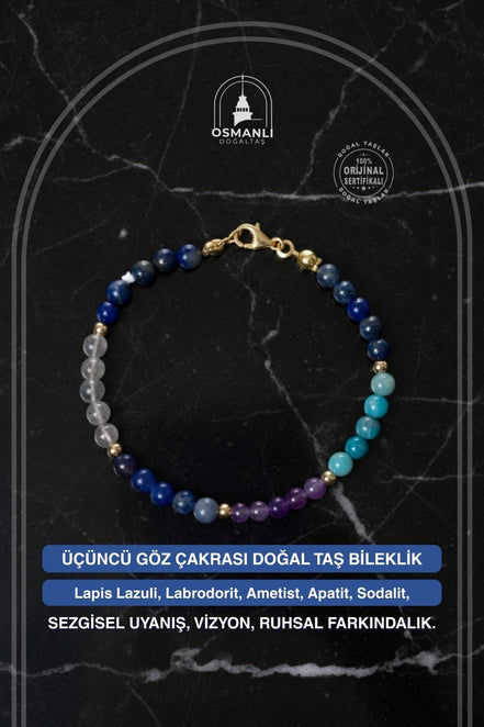 Üçüncü Göz Çakrası Doğal Taş Bileklik