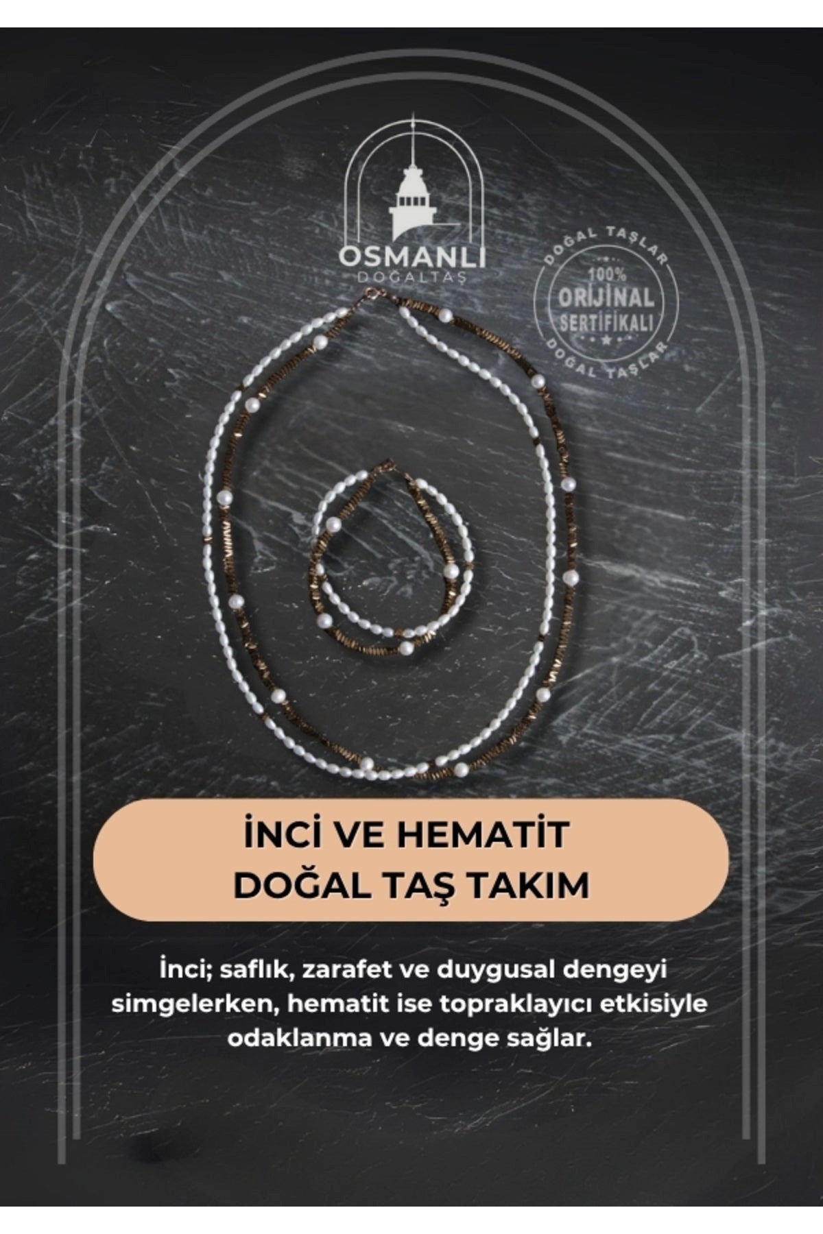 İnci ve Hematit Doğaltaş Takım