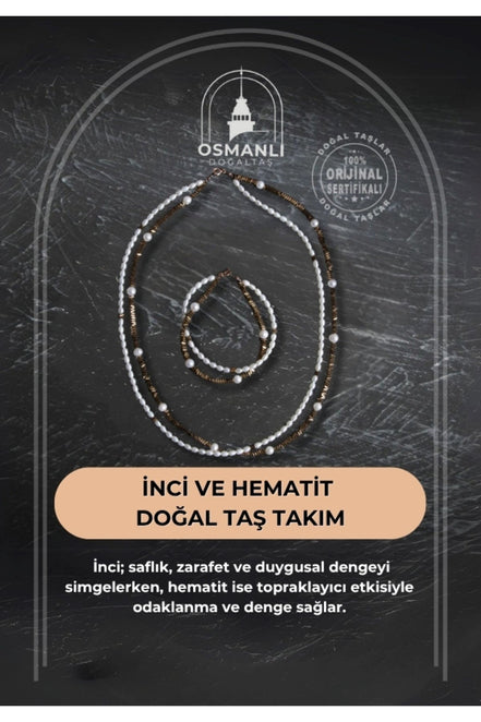 İnci ve Hematit Doğaltaş Takım