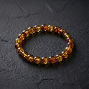 Kaya Fosil Damla Kehribar Bileklik – 8 mm