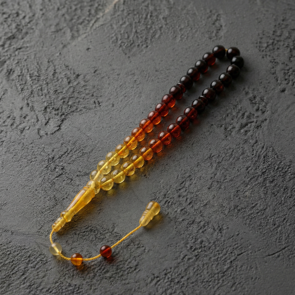 Sertifikalı Kaya Damla Kehribar 8 mm Tesbih – Özel Kutulu