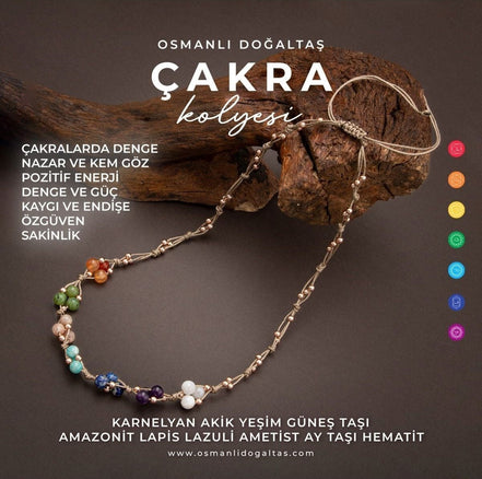 Çakra Doğal Taş Kolye ve Bileklik-Ay Taşı-Ametist-Lapis-Amazonit-Güneş Taşı-Yeşim-Akik