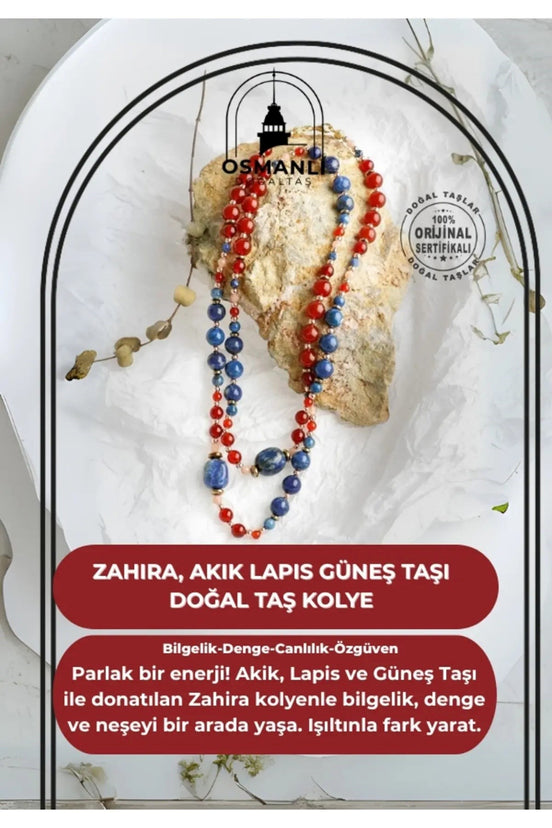 Zahira, Akik Lapis Güneş Taşı Doğal Taş Kolye