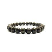 Pirit Doğal Taş Bileklik – 8 mm Misinalı, Unisex Tasarım