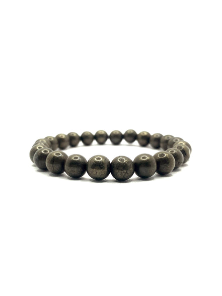 Pirit Doğal Taş Bileklik – 8 mm Misinalı, Unisex Tasarım