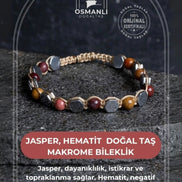 Jasper, Hematit Doğal Taş Makrome Bileklik