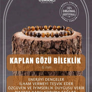 Kaplan Gözü 6mm Doğal Taş Bileklik