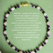 Bebek Kehribar Kolye-ametist-kehribar-pembe Kuvars (33-35 CM)