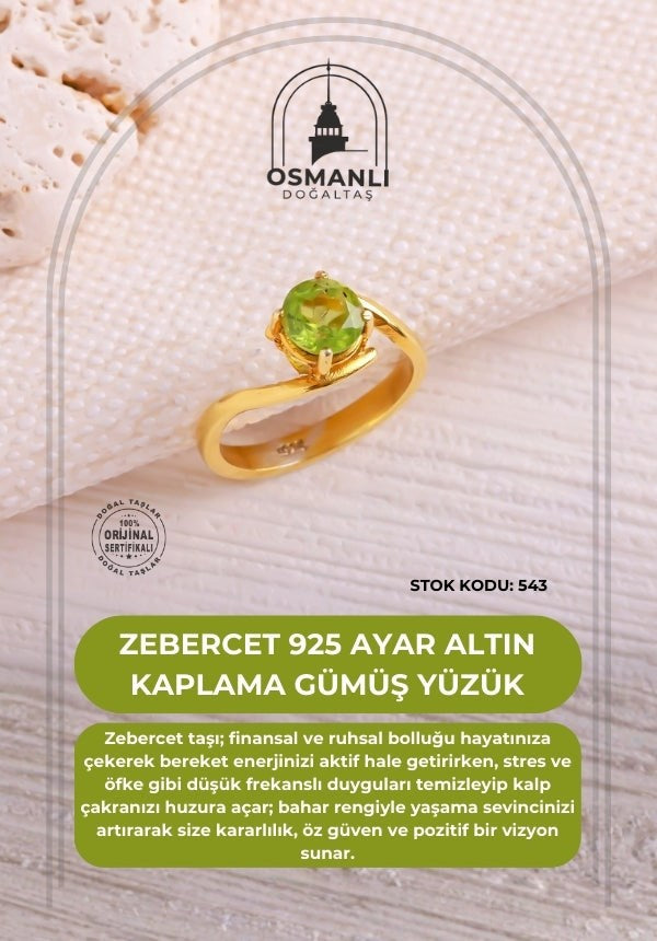 Zebercet 925 Ayar Altın Kaplama Gümüş Yüzük (SK:543)