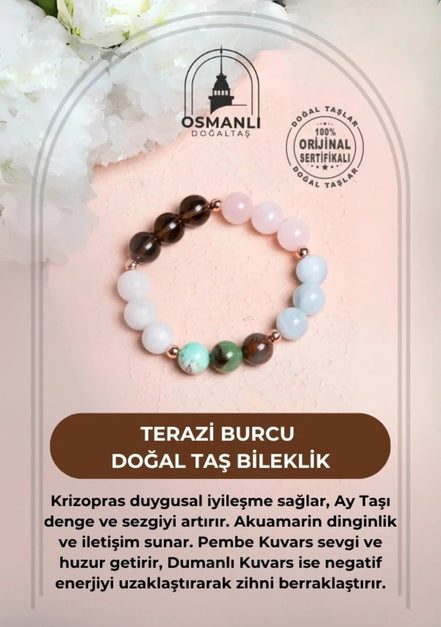 Burç Doğal Taş Bileklik -Terazi Burcu