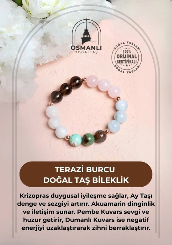Burç Doğal Taş Bileklik -Terazi Burcu