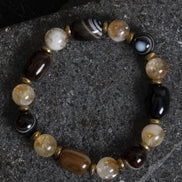 Göz Akik ve Sitrin Doğal Taş Bileklik