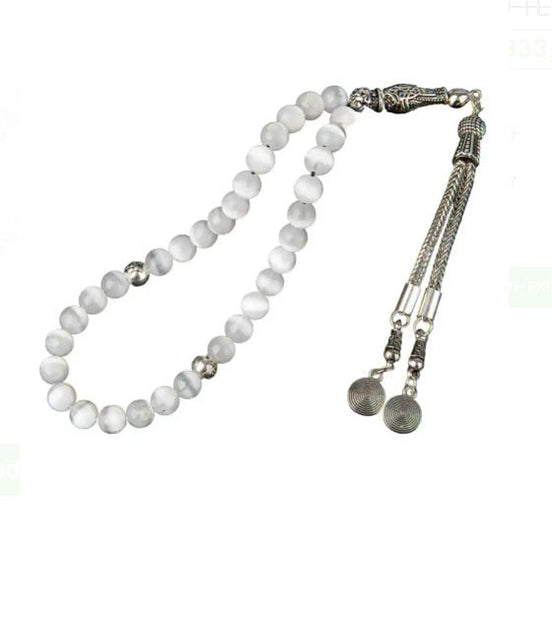 Selenit Doğal Taş Tesbih 33lük - 6mm