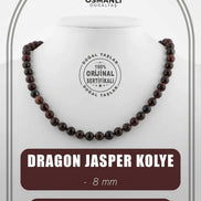 Dragon Jasper 8 mm Düğümlü Doğal Taş Kolye
