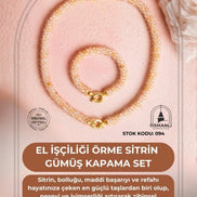 El İşçiliği Örme Sitrin Gümüş Kapama Set (SK:094)