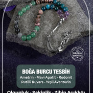 Boğa Burcu Tesbih Ametrin, Mavi Apatit, Rodonit, Rutilli Kuvars, Yeşil Aventurin