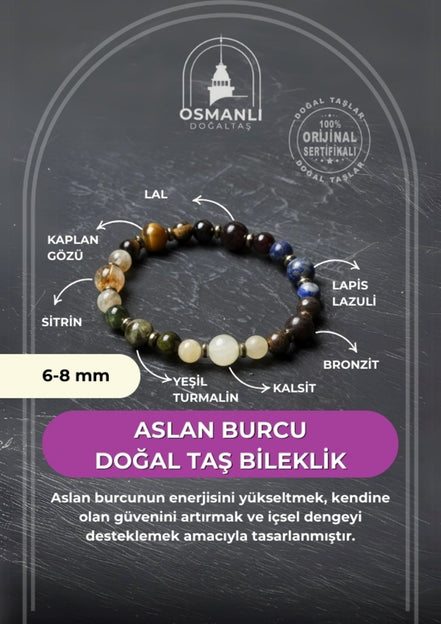 MuhammedMasumCo Aslan Burcu Doğal Taş Bileklik