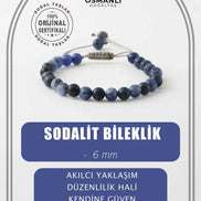 Sodalit 6mm Merdiven Kapama Doğal Taş Bileklik