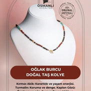 Oğlak Burcu Doğal Taş Kolye