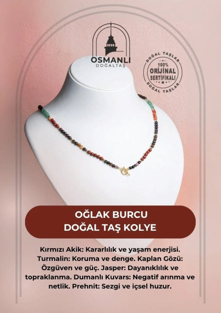 Oğlak Burcu Doğal Taş Kolye