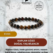 Kaplan Gözü 8mm Doğal Taş Bileklik