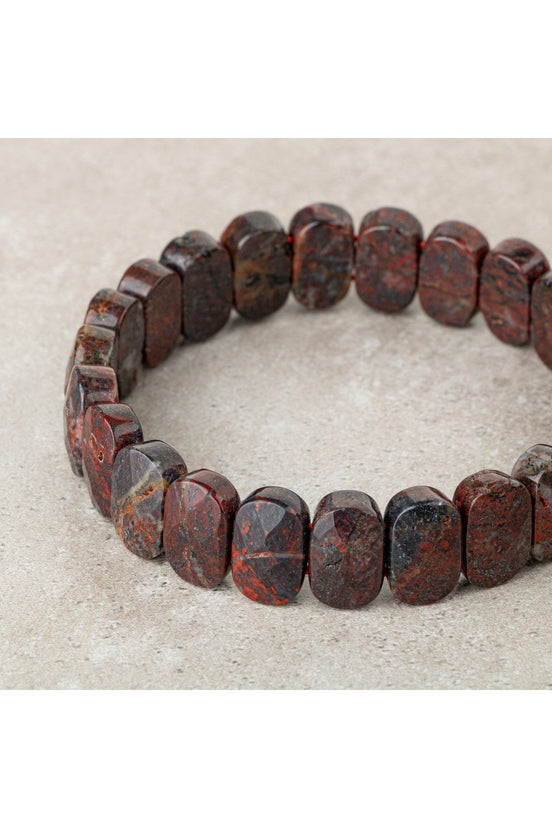 Dragon Jasper Doğal Taş Geniş Kesim Bileklik
