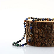 Erkek Öğrenci Kolye- Lapis, Sodalit, Kehribar, Labradorit, Kaplan Gözü, Krizokol, Akik, Obsidyen, Hematit