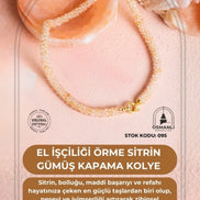 El İşçiliği Örme Sitrin Gümüş Kapama Kolye (SK:095)