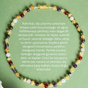 Doğal Taş Bebek Kolye - Kehribar, Yeşim, Kaplan Gözü, Ametist, Pembe Kuvars, Akik