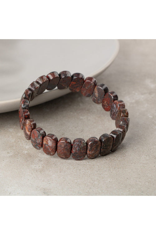 Dragon Jasper Doğal Taş Geniş Kesim Bileklik