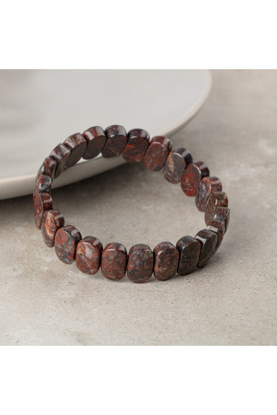 Dragon Jasper Doğal Taş Geniş Kesim Bileklik