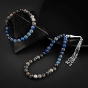 Lapis Lazuli & Jasper Doğal Taş Tesbih & Bileklik Seti