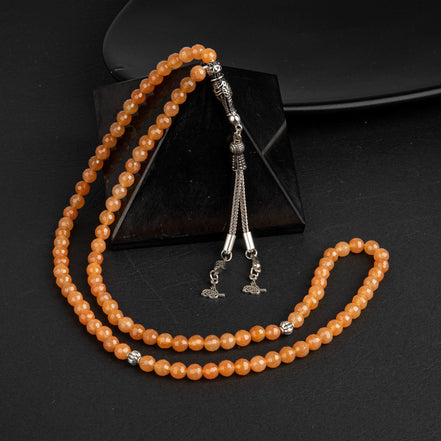 Turuncu Aventurin Doğal Taş Tesbih – 99’luk / 6 mm
