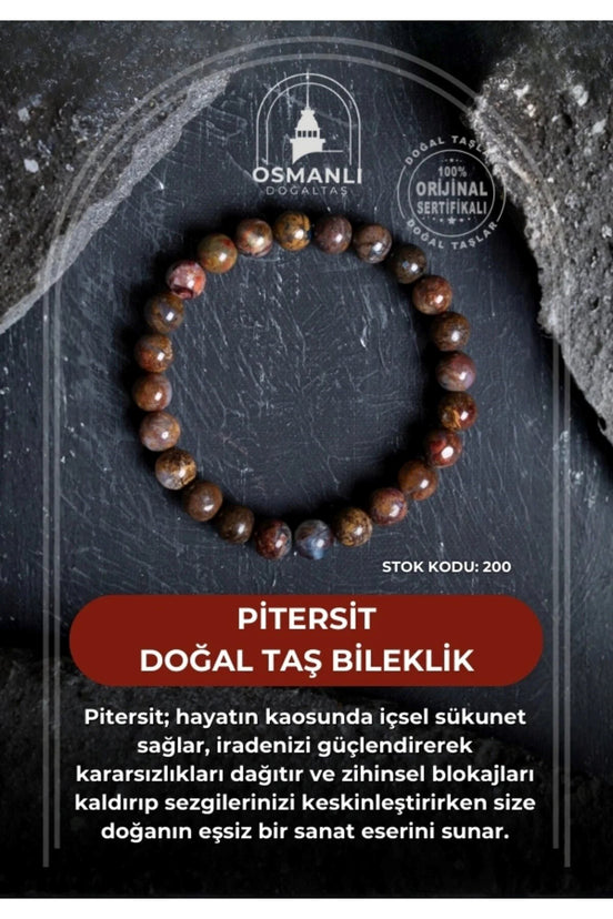 Pitersit Doğal Taş Bileklik-8 mm (SK:200)