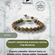 Unakit 8mm Merdiven Kapama Doğal Taş Bileklik